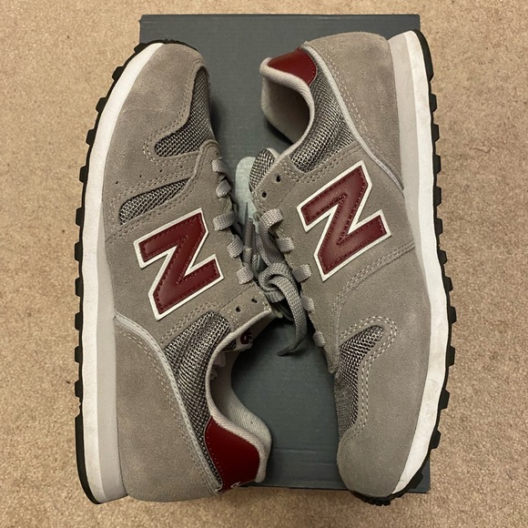 new balance men’s 373 sneaker - grey/burgundy - Picture 1 of 5